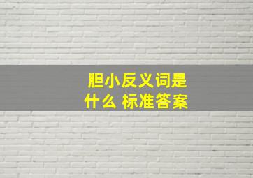 胆小反义词是什么 标准答案